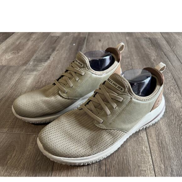Skechers Mens Classic Fit Sneakers Taupe Size‎ 10.5 - Picture 1 of 7